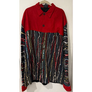 Vintage Coogi Australia Mixed Media Knit Jacket. Size 3X